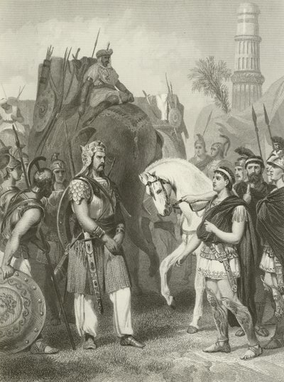 Rendición de Porus al Emperador Alejandro, 326 a.C. de Alonzo Chappel